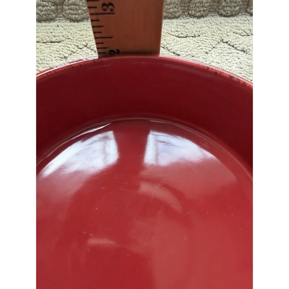 Aaron Sanchez Culture in the Kitchen Ceramic Baking round handle dish Red